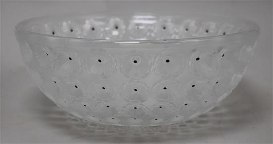 A Lalique Nemours pattern bowl height 9cm diameter 25cm